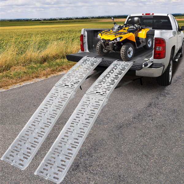 TOOCA Aluminum Ramps 2 Pcs 7.5' Folding Loading Ramps 1500Lbs